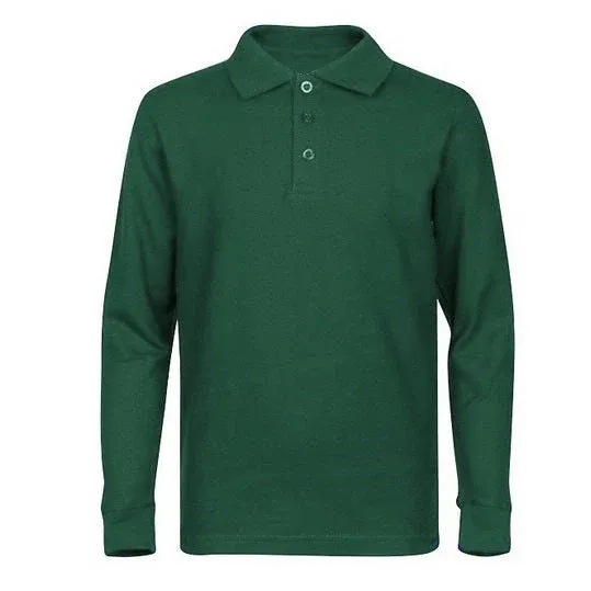 Classic Comfort Long Sleeve Polo (unisex) - Forest Green