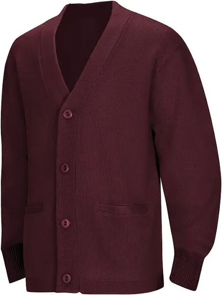Lux Knit V Neck Cardigan Sweater (unisex) - Burgundy
