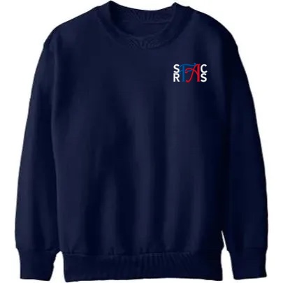 Lux Knit Crew Neck Sweater (unisex) - Navy, With SRFACS Logo