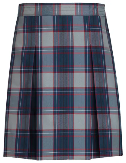 Simple Pleat Skirt - Navy/Gray Plaid