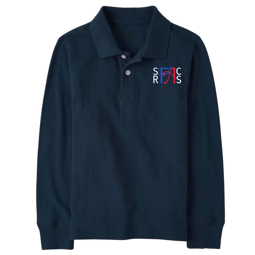 Classic Comfort Long Sleeve Polo (unisex) - Navy, With SRFACS Logo