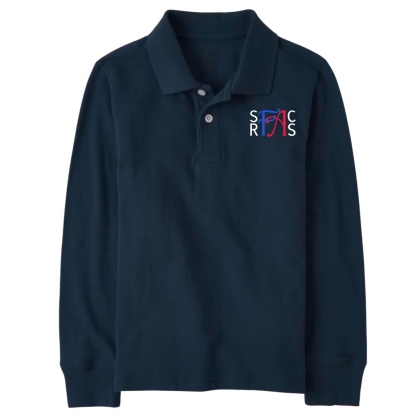 Classic Comfort Long Sleeve Polo (unisex) - Navy, With SRFACS Logo
