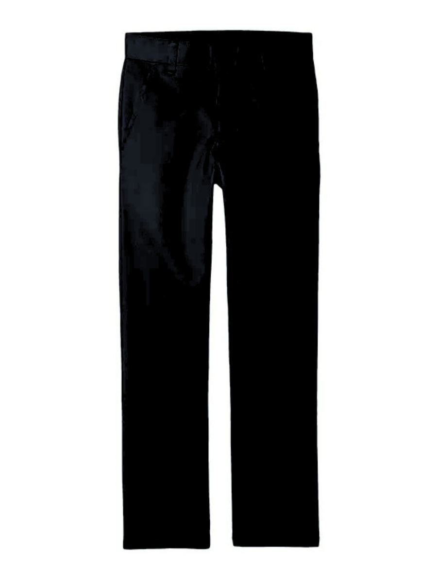 Girls Performance Flat Front Chino Pants - Black