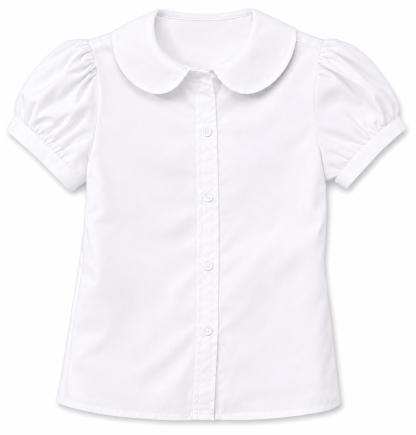 Girls Peter Pan Short Sleeve Blouse 
