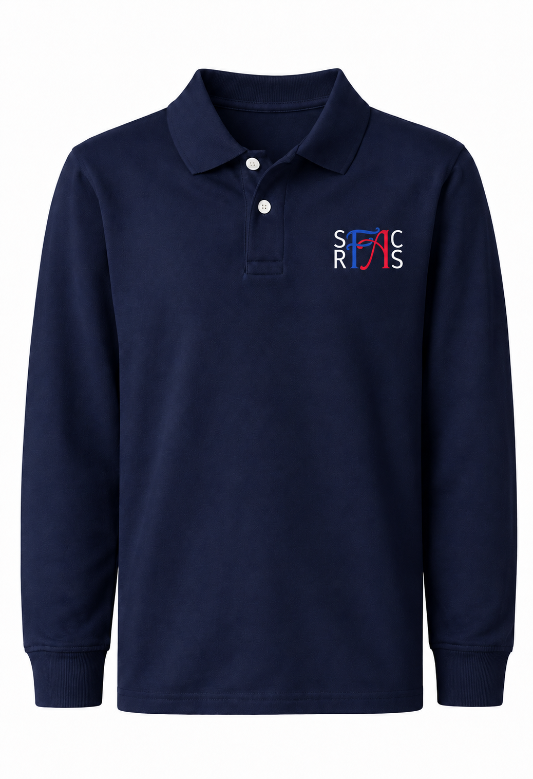 Classic Comfort Long Sleeve Polo (unisex) - Navy, With SRFACS Logo