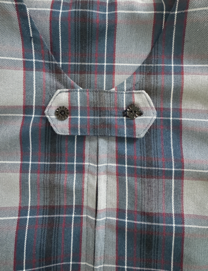 Crest Jumper - Blue Grey Plaid