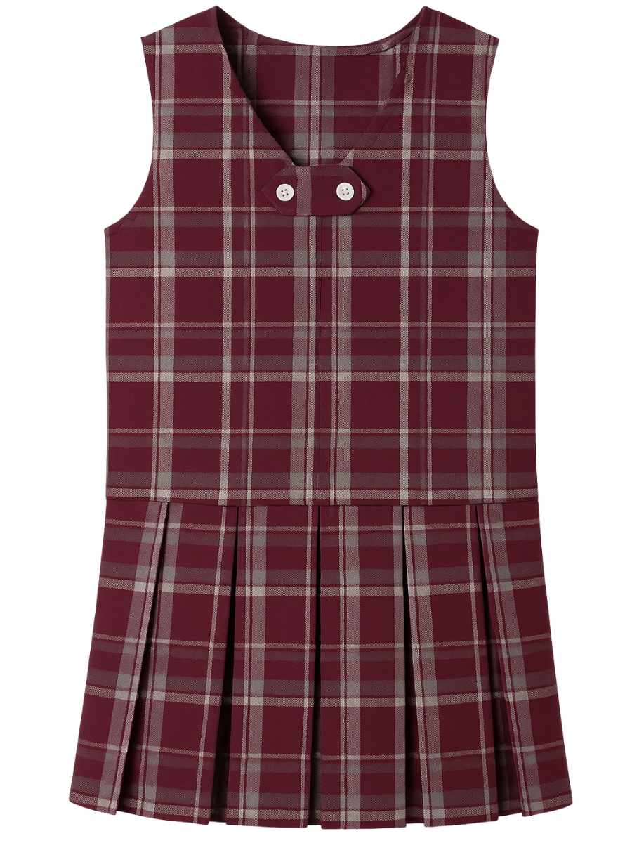 Front Zip Jumper - Maroon Plaid