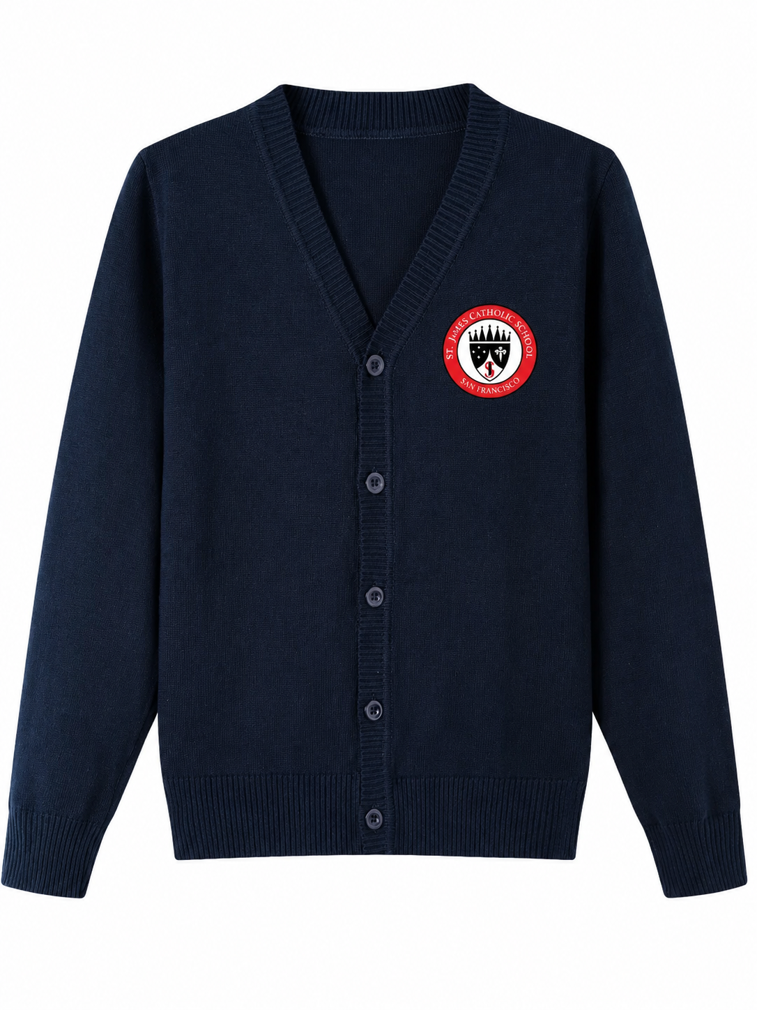Lux Knit V Neck Cardigan Sweater (unisex) - Navy (STJ)