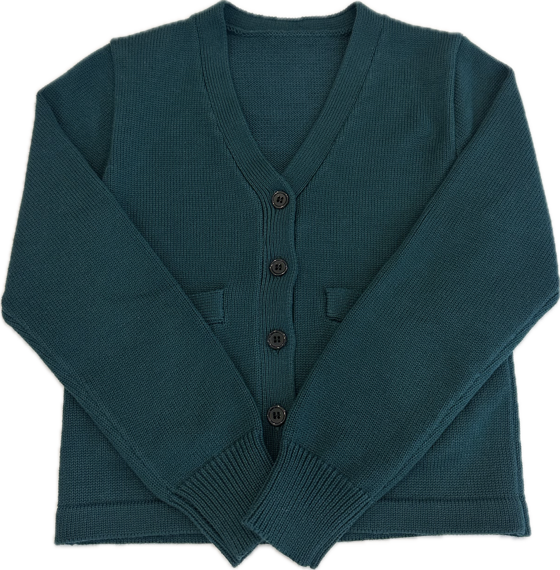 Lux Knit V Neck Cardigan Sweater (unisex) - Forest Green