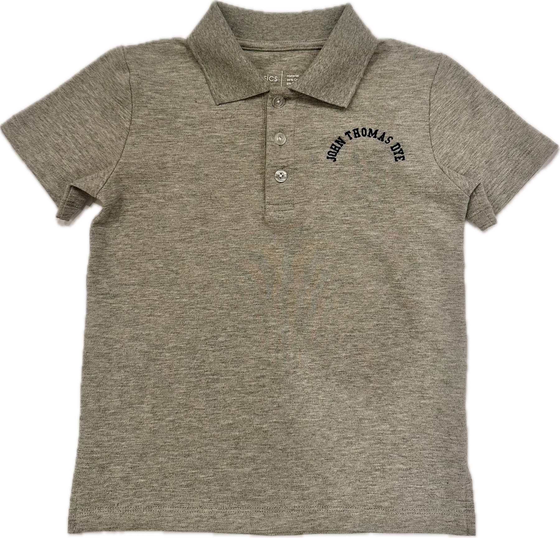 Classic Comfort Polo (unisex) - Gray, Embroidered with JTD