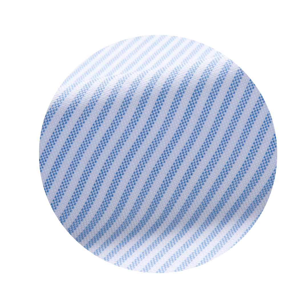 The Crest Hair Scrunchie (Blue Pinstripe)