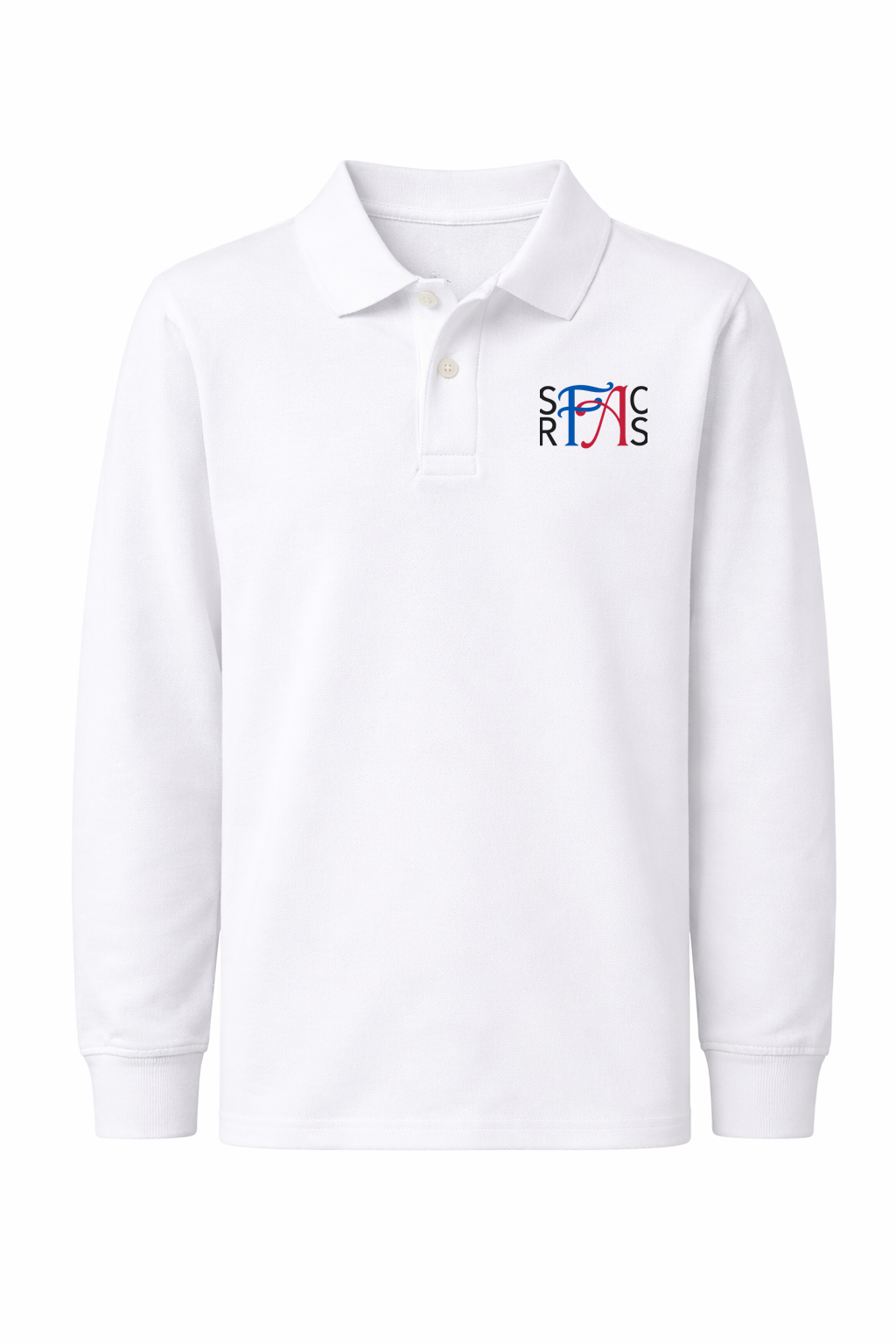 Classic Comfort Long Sleeve Polo (unisex) - White, With SRFACS Logo