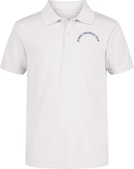 Performance Tech Polo (unisex) - White, Embroidered with JTD
