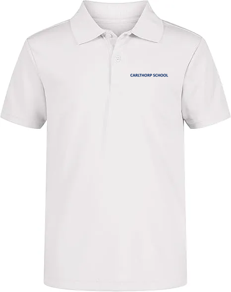 Performance Tech Polo (unisex) - White, Embroidered with Carlthorp School