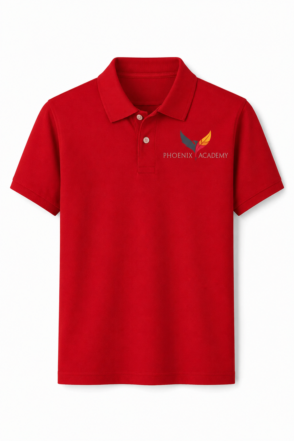 Classic Comfort Polo (unisex) - Red, with Phoenix Academy Logo
