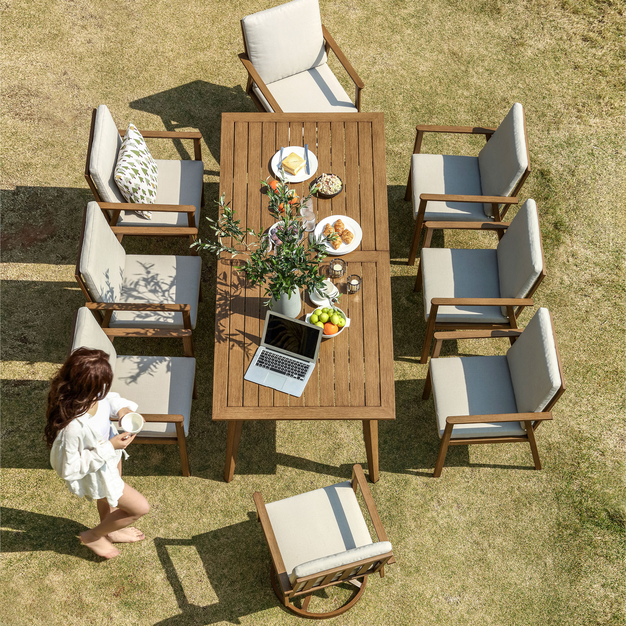 8-Seater Aluminium Dining Set Outdoor Garden Furniture