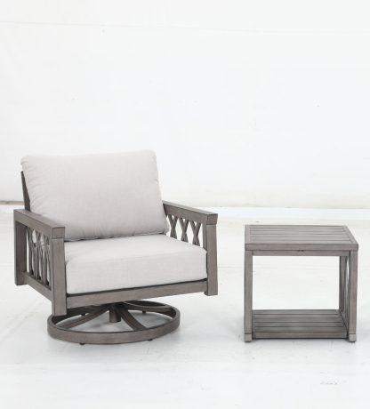 1 swivel sofa+2 cushions+1 side table