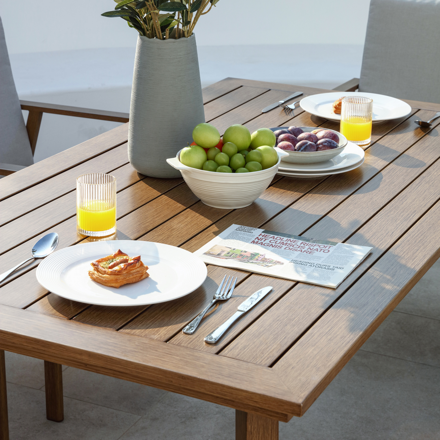 6-Seater Aluminium Dining Set Outdoor Garden Furniture