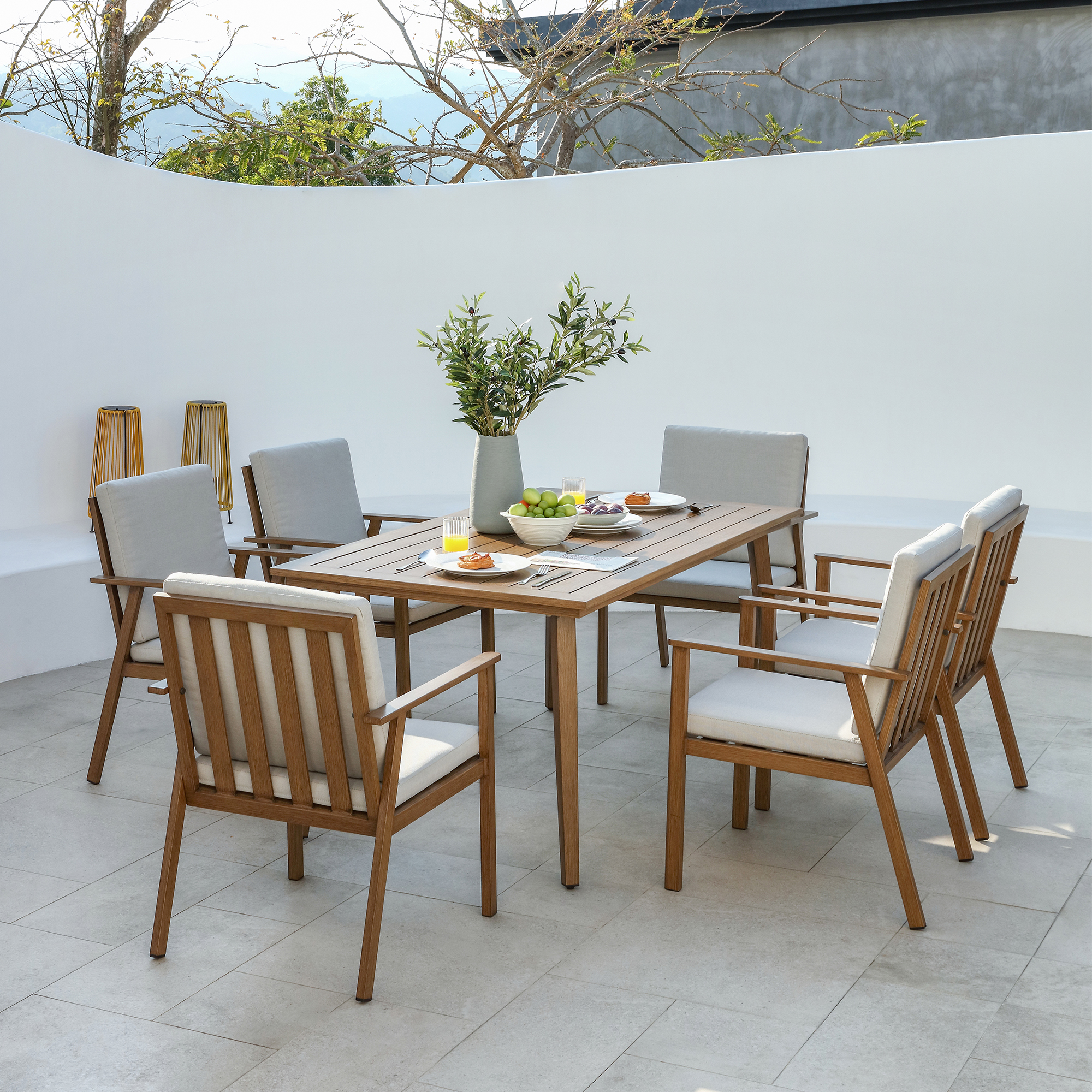 6-Seater Aluminium Dining Set Outdoor Garden Furniture
