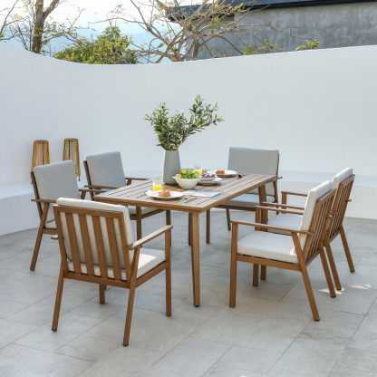 6-Seater Aluminium Dining Set Outdoor Garden Furniture