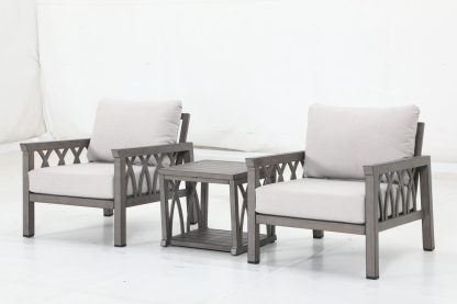 2 stationary sofa+4 cushions+1 side table