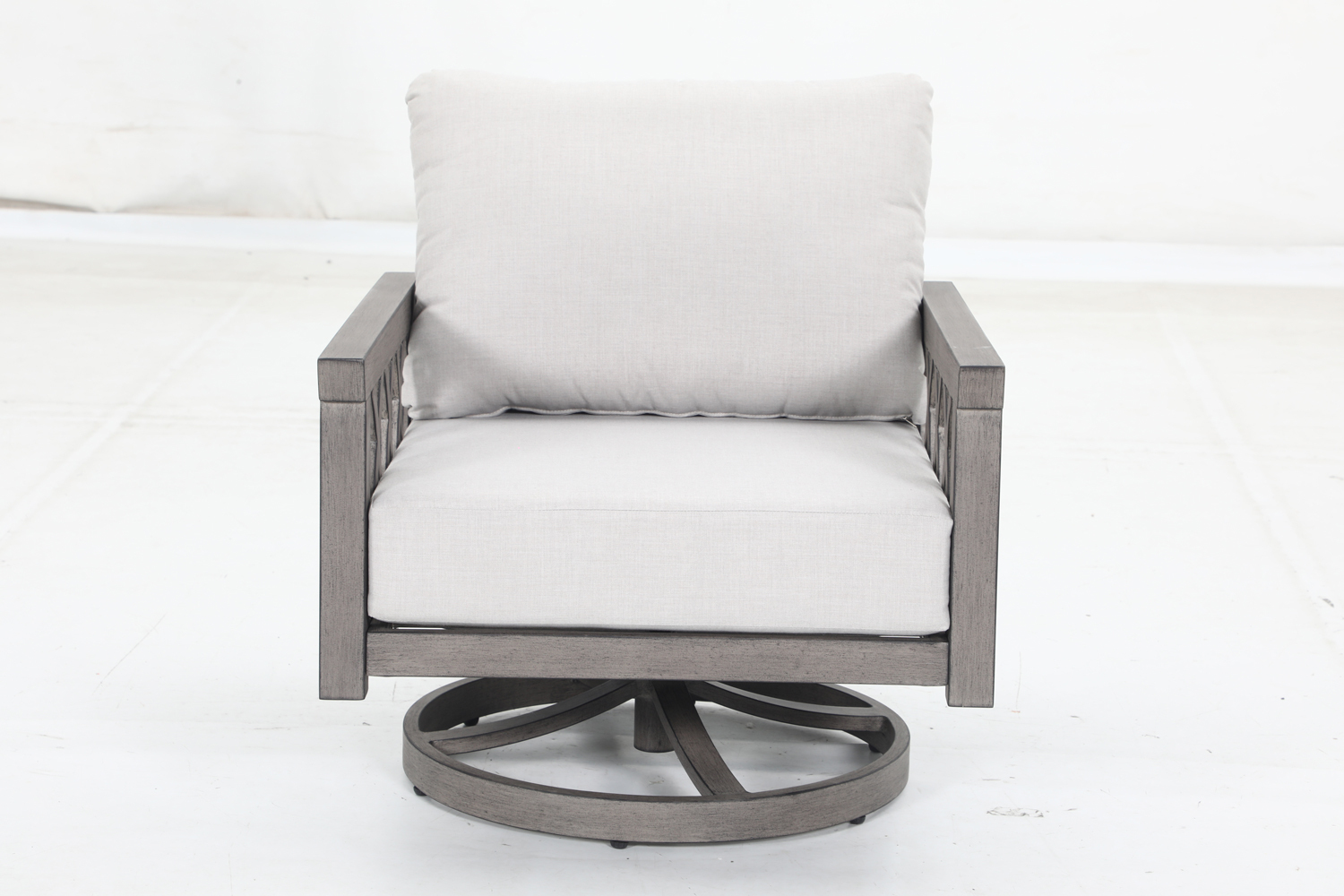 2 swivel sofa+4 cushions+1 side table