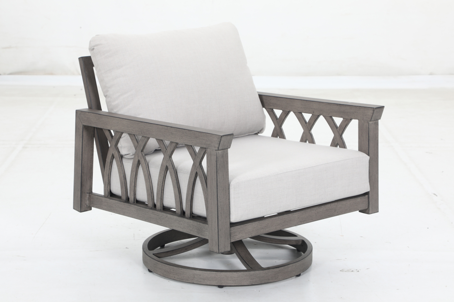 2 swivel sofa+4 cushions+1 side table