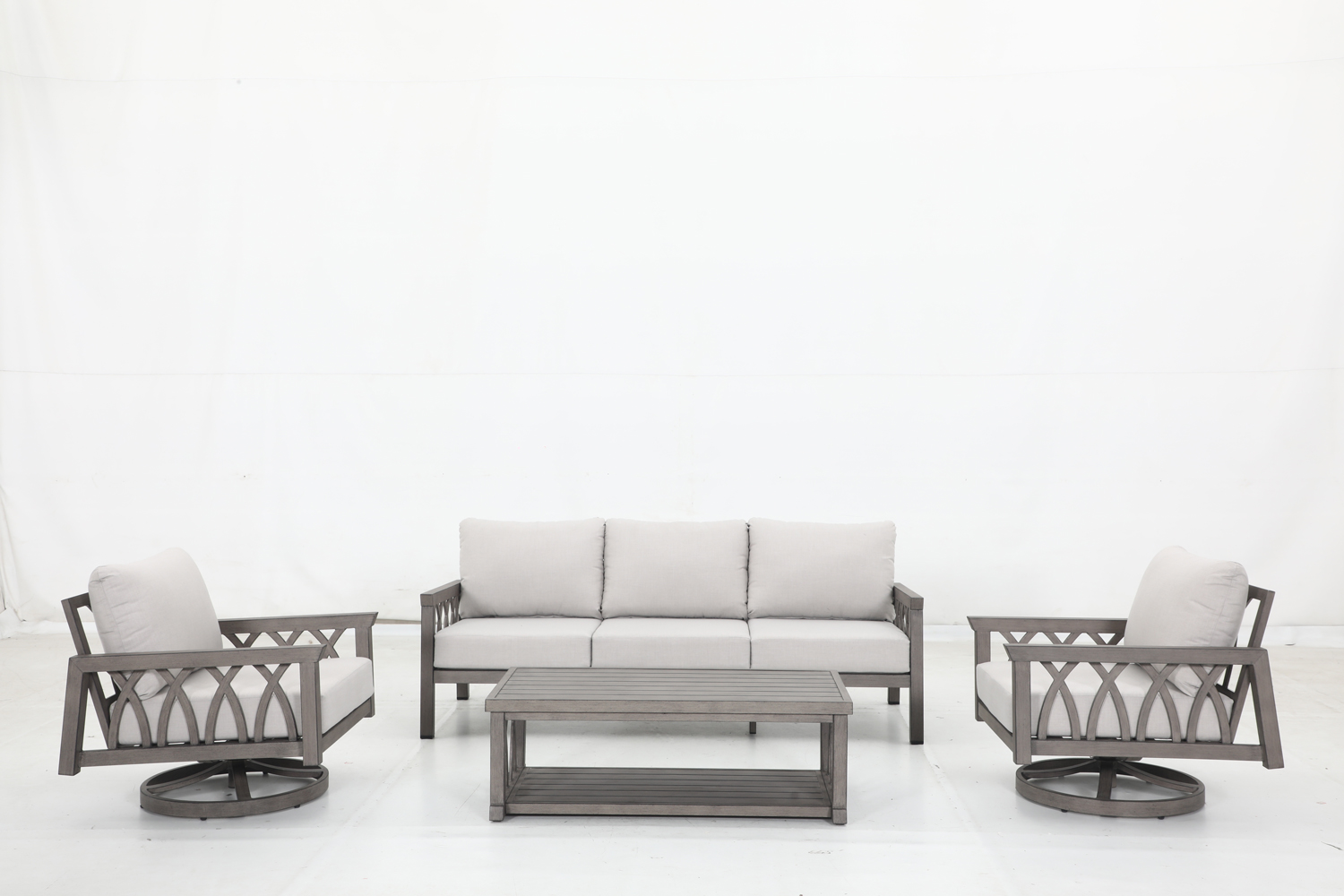  3-seat sofa+2 swivel Sofa+10 cushions+1 coffee table