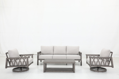  3-seat sofa+2 swivel Sofa+10 cushions+1 coffee table