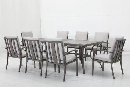 8 stationary chairs+16 cushions+1 table