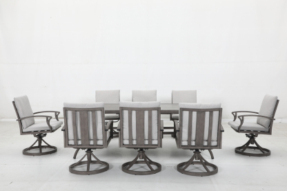 8 swivel chairs+16 cushions+1 table