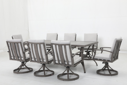 8 swivel chairs+16 cushions+1 table