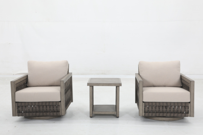 2 Swivel Sofa+4 cushions+1 coffee table