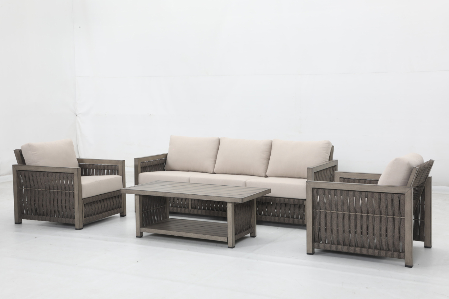 3-seat sofa+2 stationary sofa+10 cushions +1 coffee table