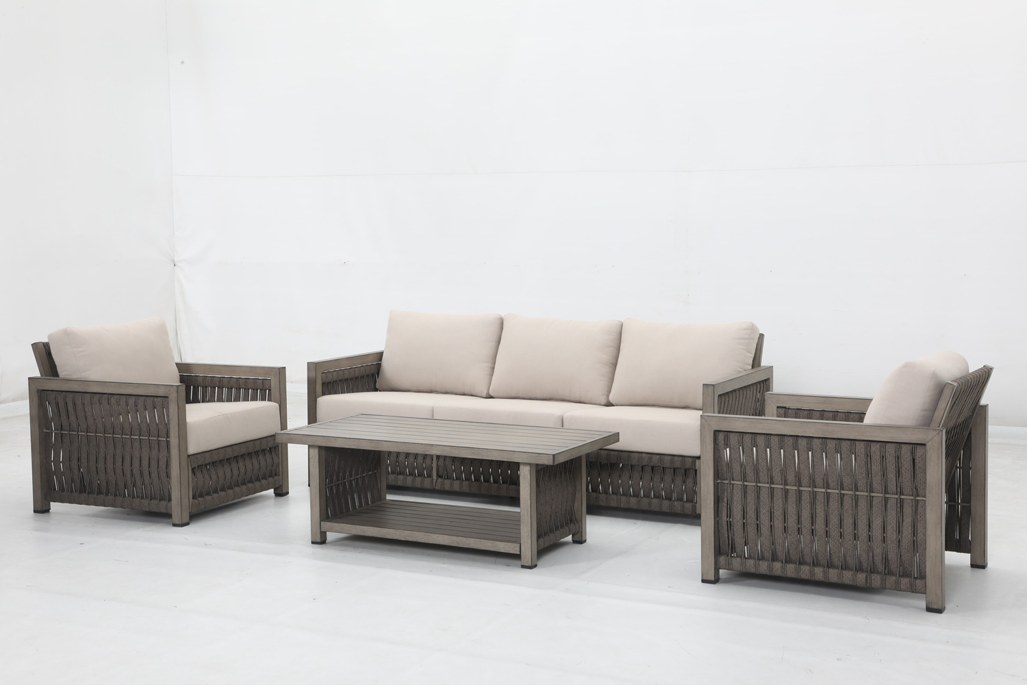 3-seat sofa+2 stationary sofa+10 cushions +1 coffee table