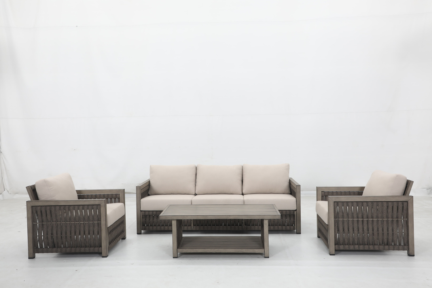 3-seat sofa+2 stationary sofa+10 cushions +1 coffee table