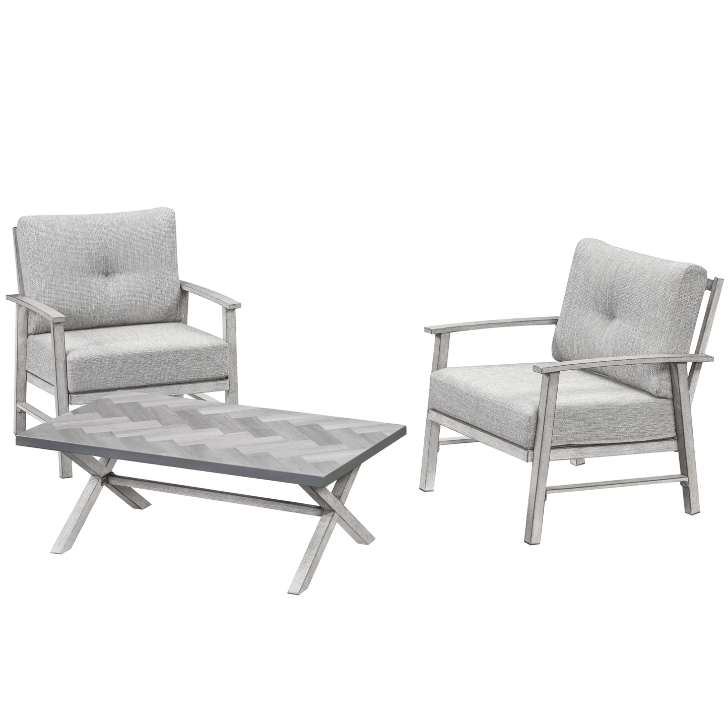 2 stationary sofa+4 cushions +1 coffee table