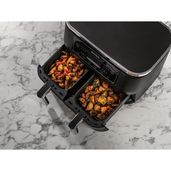 Friteuse sans huile NINtheJA Foodi - Dual Zone AF300EU - 7,6L - Fonctions Sync, Match - 6 modes de cuisson - 2400W