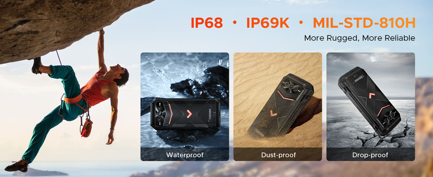 DOOGEE V MAX Pro(2024) 5G Rugged Smartphone,22000mAh 32GB+512GB Android 14 Rugged Phone