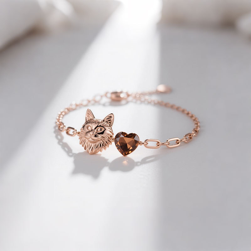 Anyes Coffee Heart Cut Maine Coon Bracelet