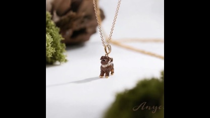 Anyes Dog Enamel Pendant Necklace