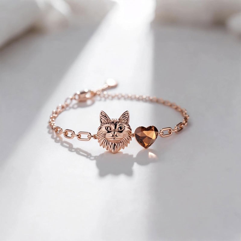 Anyes Coffee Heart Cut Maine Coon Bracelet