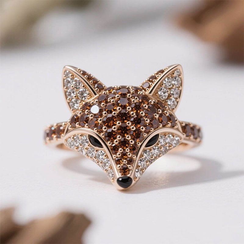 Anyes Fox Design Coffee Cocktail Ring