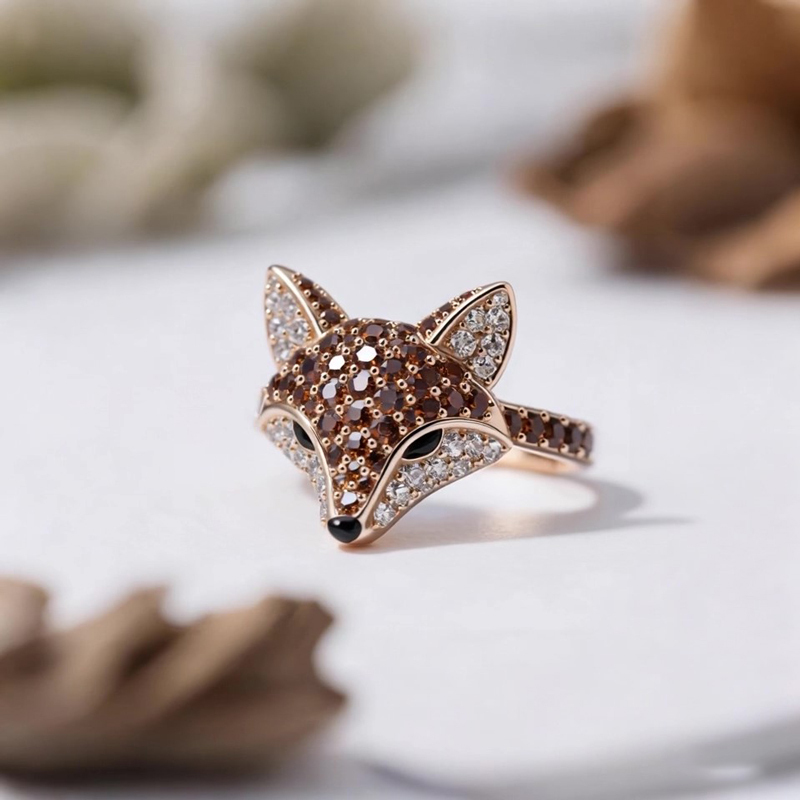 Anyes Fox Design Coffee Cocktail Ring