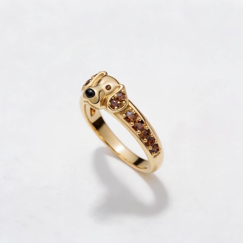 Anyes Dachshund Coffee Cocktail Ring