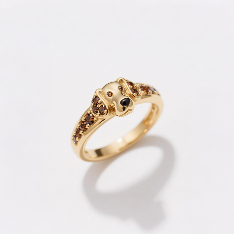 Anyes Dachshund Coffee Cocktail Ring