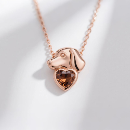 Anyes Cavalier King Charles Spaniel Coffee Heart Necklace