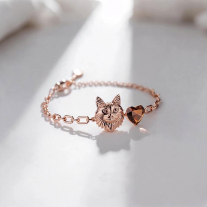 Anyes Coffee Heart Cut Maine Coon Bracelet