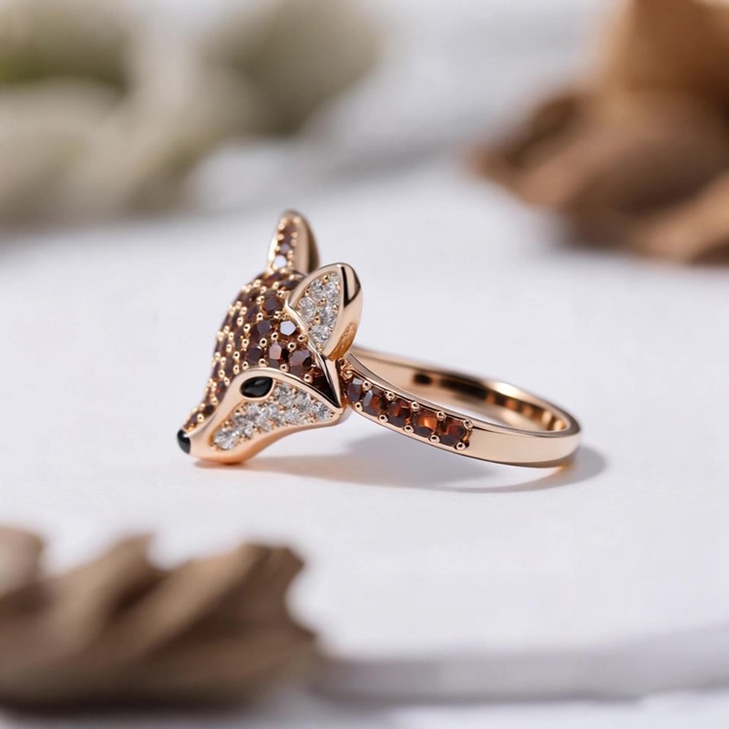 Anyes Fox Design Coffee Cocktail Ring