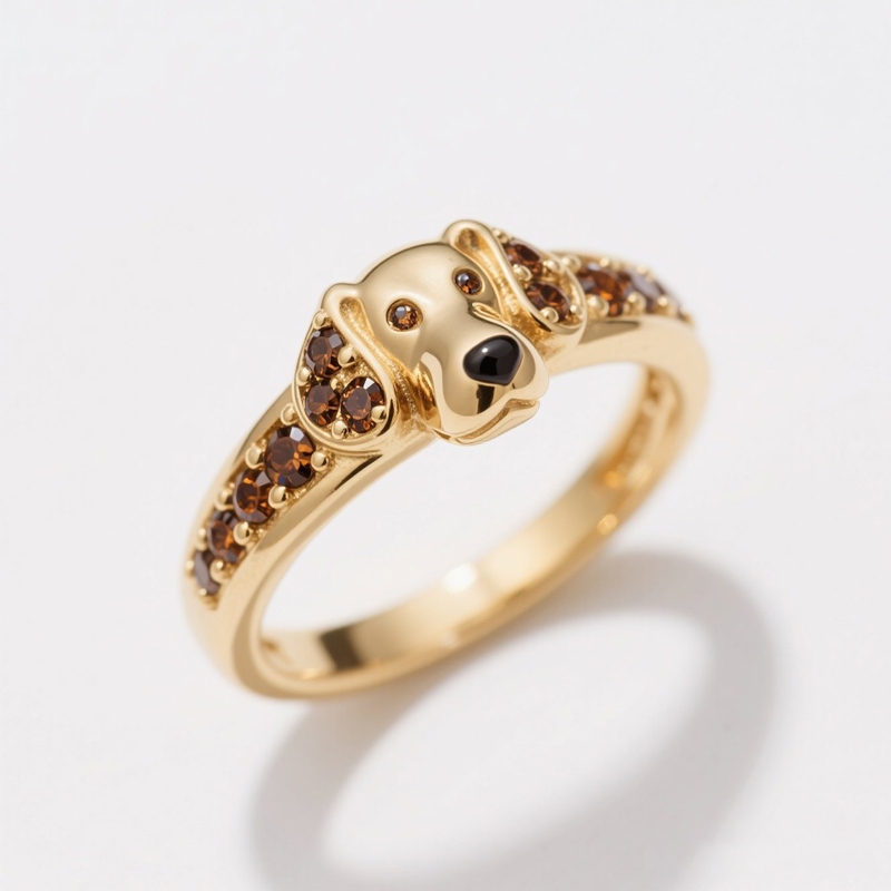 Anyes Dachshund Coffee Cocktail Ring